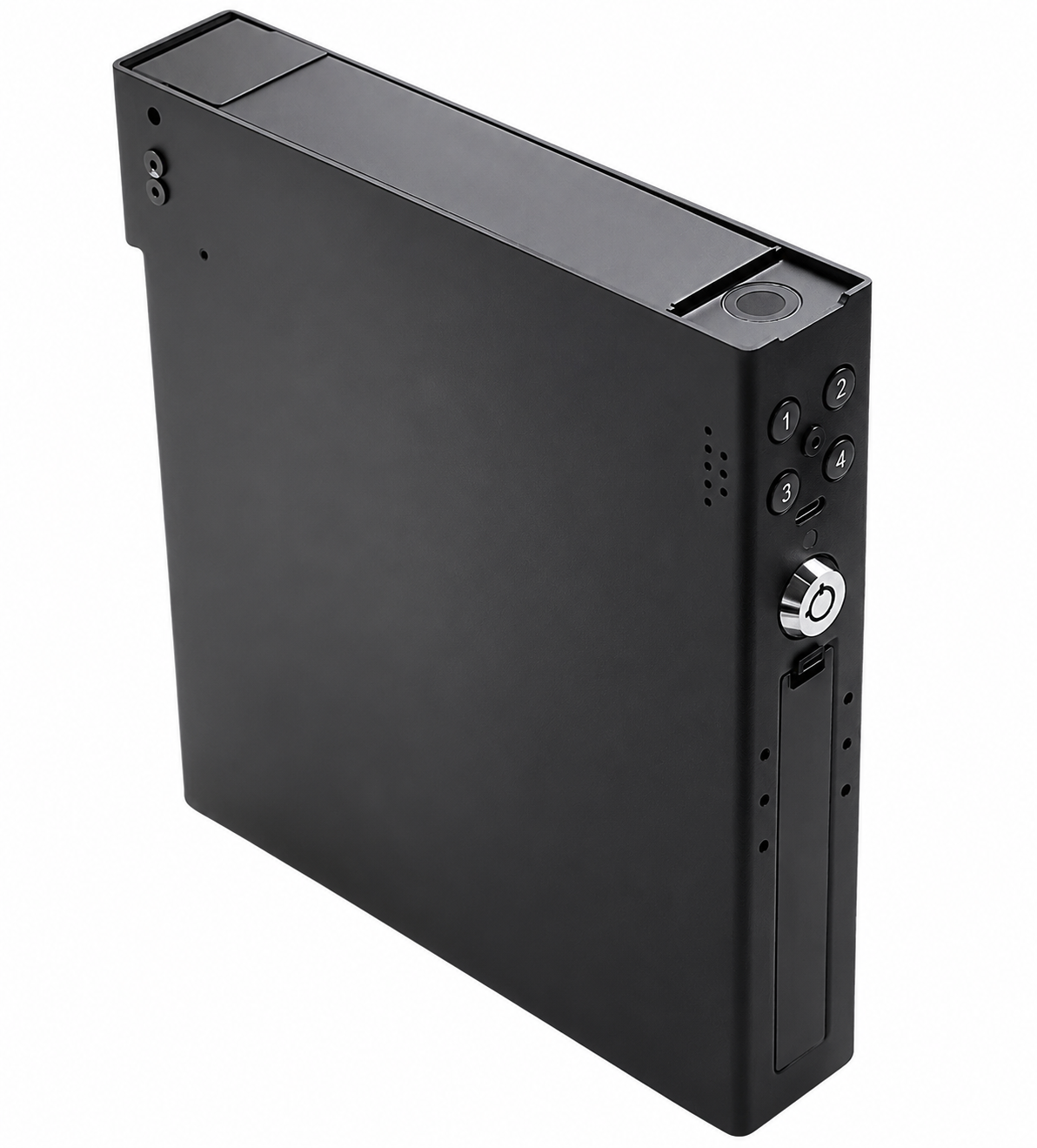 Slim Quick-Access Biometric Car Handgun Safe – Secure & Portable