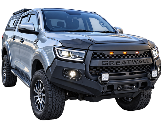 GWM P SERIES (PASSENGER) FRONT GRILL COVER WITH LIGHT WITH "GREAT WALL" LOGO HIGH SPEC