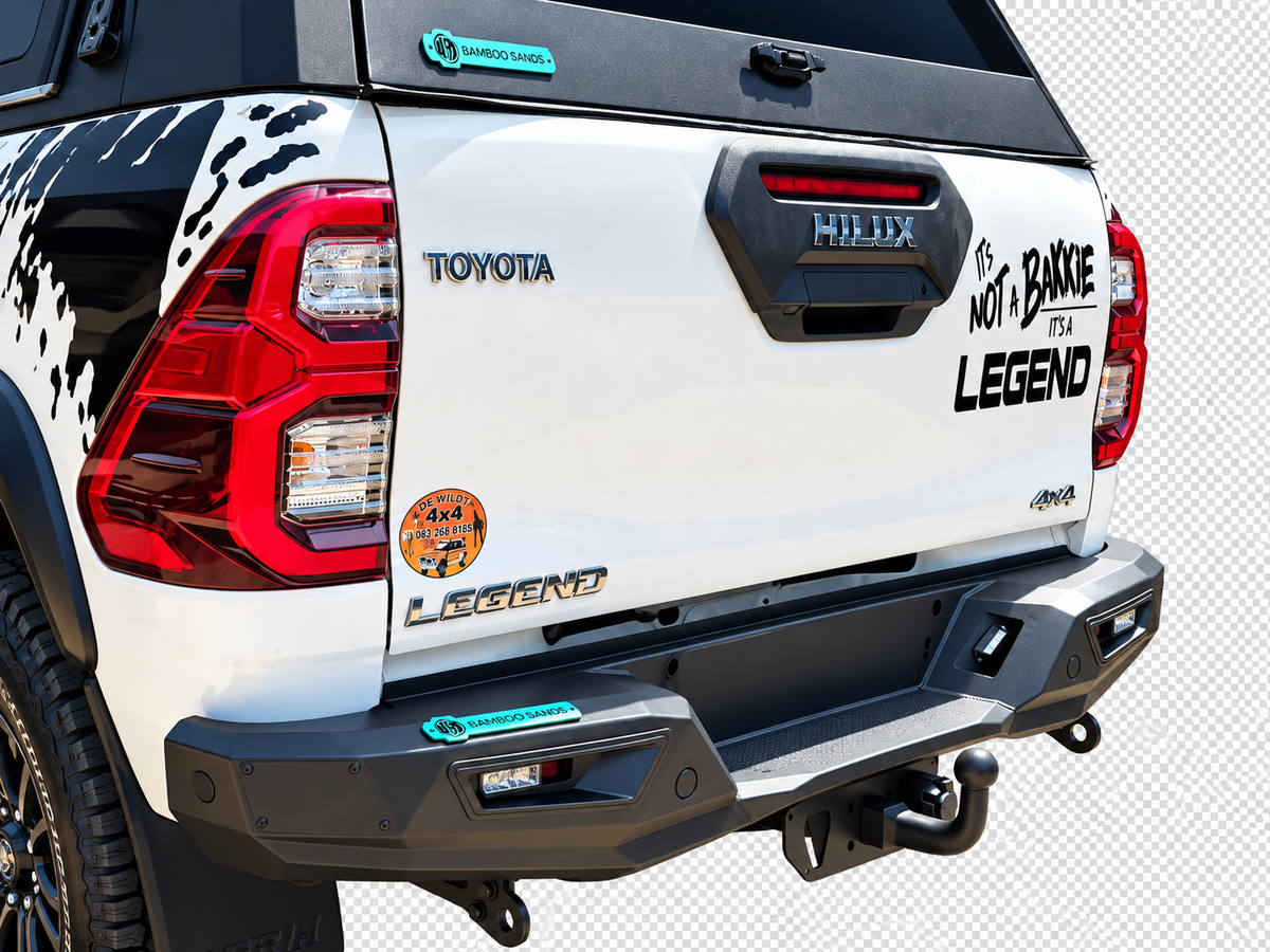 TOYOTA HILUX GD-6 SLIMLINE SILVER FOX REAR REPLACEMENT BUMPER WITH INTEGRATED TOW BAR