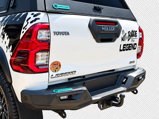 TOYOTA HILUX GD-6 SLIMLINE SILVER FOX REAR REPLACEMENT BUMPER WITH INTEGRATED TOW BAR